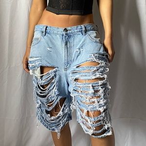 Low Rise Signature CUSTOM Distressed Shorts